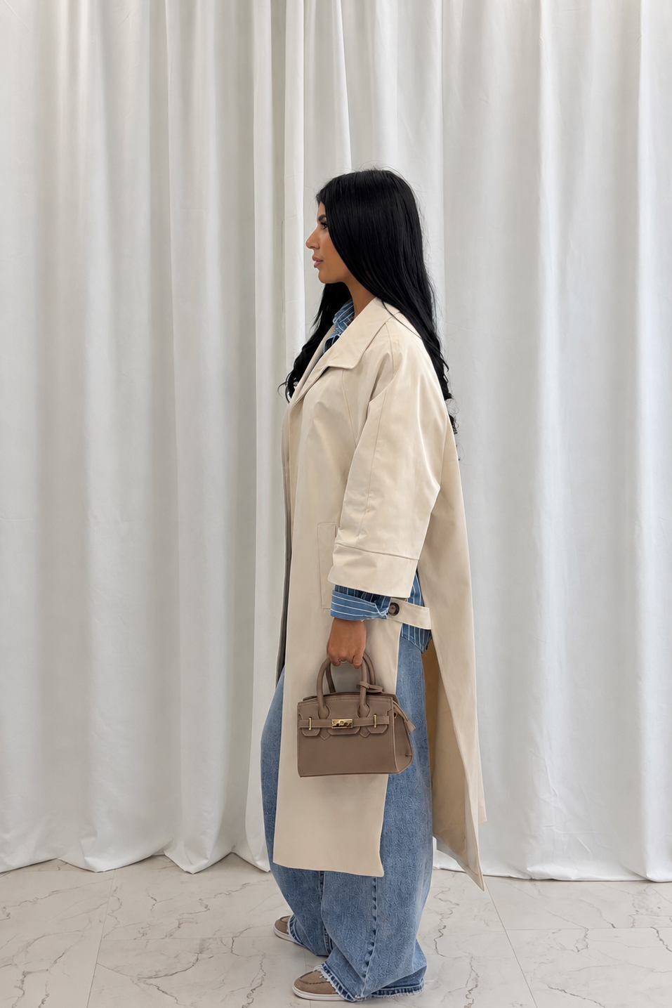 Trench long beige