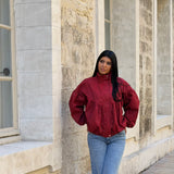 Veste rouge à carreaux