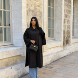 Trench long oversize noir