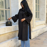 Trench long oversize noir