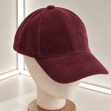 Casquette bordeaux en velours côtelé